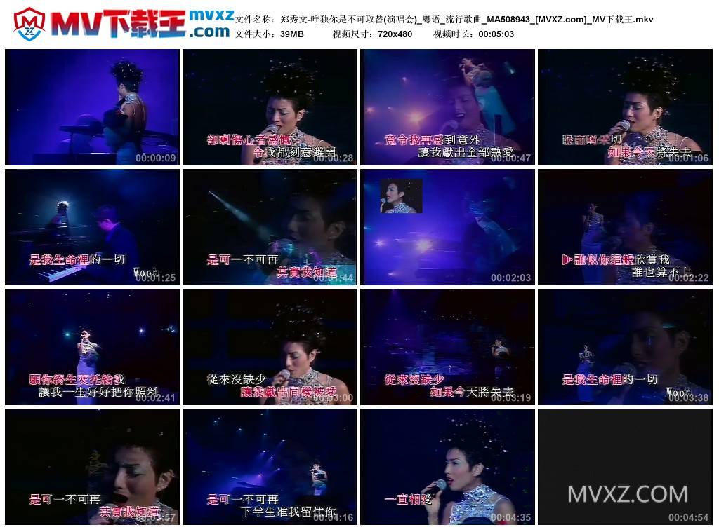 郑秀文-唯独你是不可取替(演唱会)_粤语_流行歌曲_MA508943